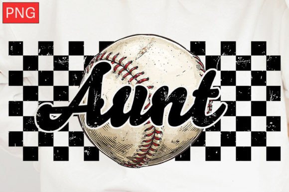 Baseball Aunt Checkered Distressed PNG: A Closer Look