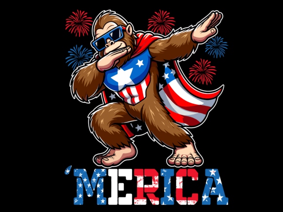 Bigfoot Dabbing 4th of July Merica: A Versatile T-Shirt Design