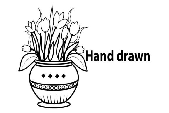 Flower Vase Outline: A Versatile Graphics and Illustrations Asset