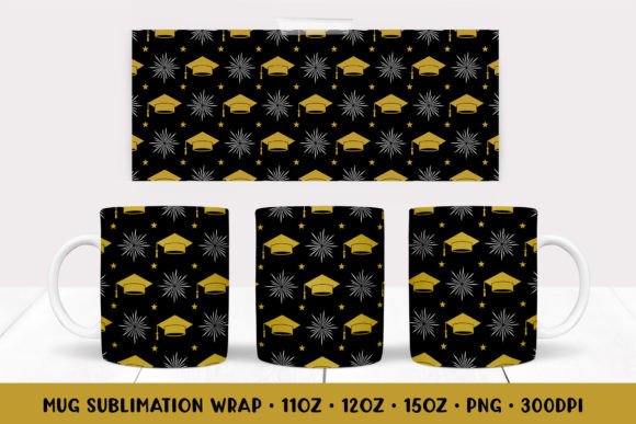Graduation Hats Mug Sublimation Design: A Graphics Gem