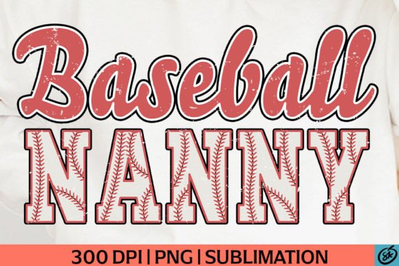 Retro Baseball Nanny PNG for T-Shirt Designs and Graphics