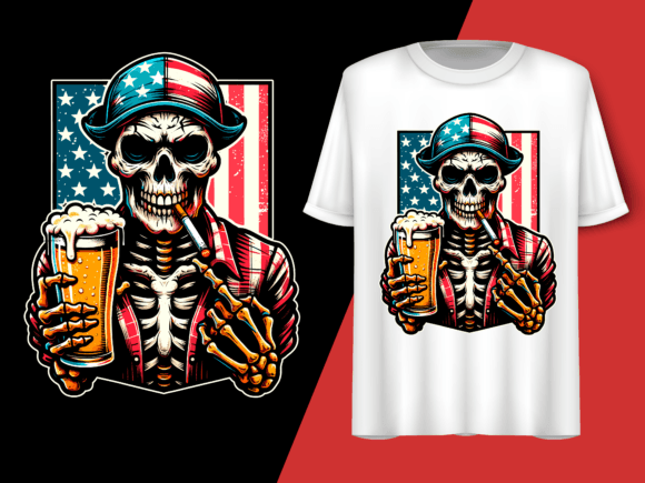 Review: Skeleton Holding Cigarette and Beer for Local Branding