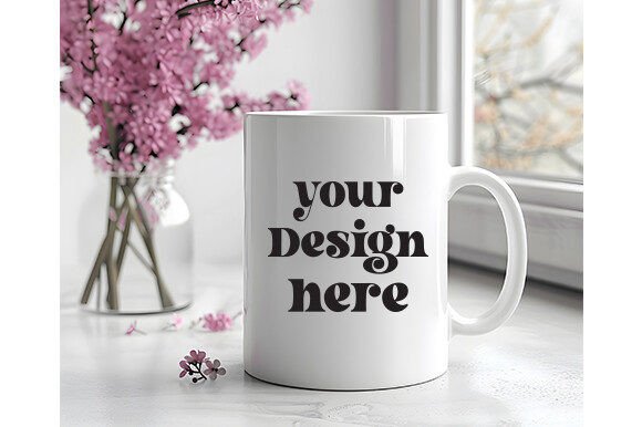 Spring Coffee Mug Mockup 113: A Fresh Design for Your Embroidery Projects