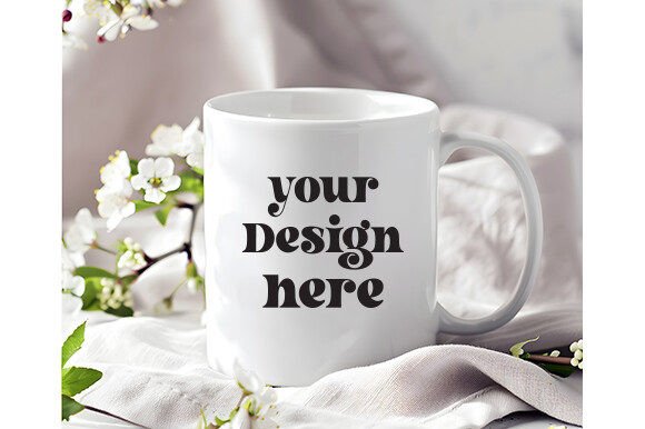 Spring Coffee Mug Mockup 118: A Fresh Design for Embroidery