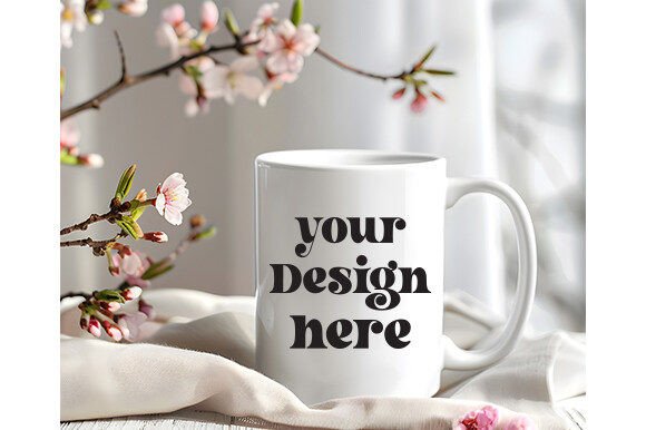 Spring Coffee Mug Mockup 90: A Versatile Graphics Asset