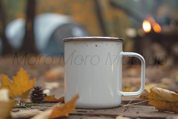 White Camping Coffee Mug Mockup for Graphics and Mugs Amp