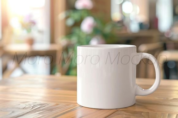 White Coffee Mug on Coffee Shop Mockup for Mugs Amp Graphics